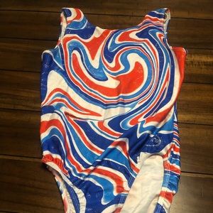 Red white and blue O-Zone gymnastics Leo.